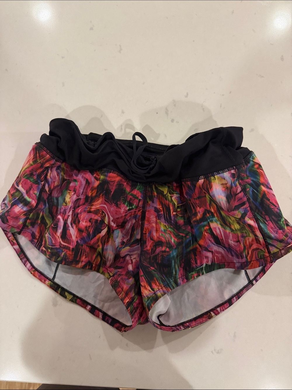 Lululemon Black Waist Multicolor Hotty Hot Active Shorts